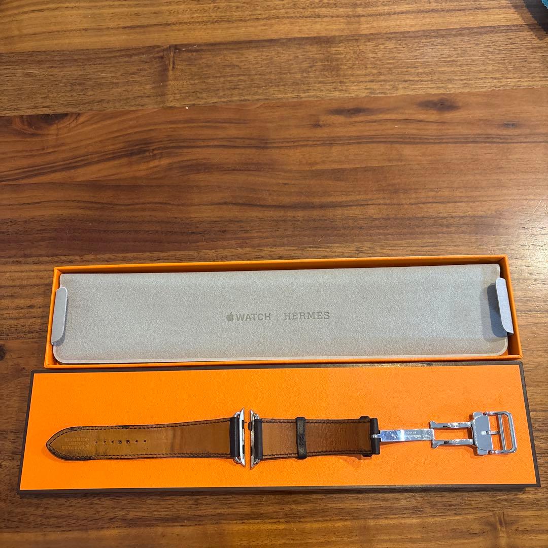 Apple Watch専用 エルメス Dバックル ブラックレザー