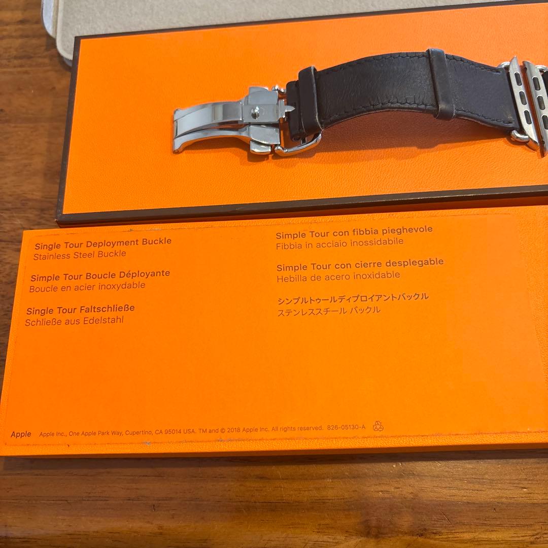 Apple Watch専用 エルメス Dバックル ブラックレザー