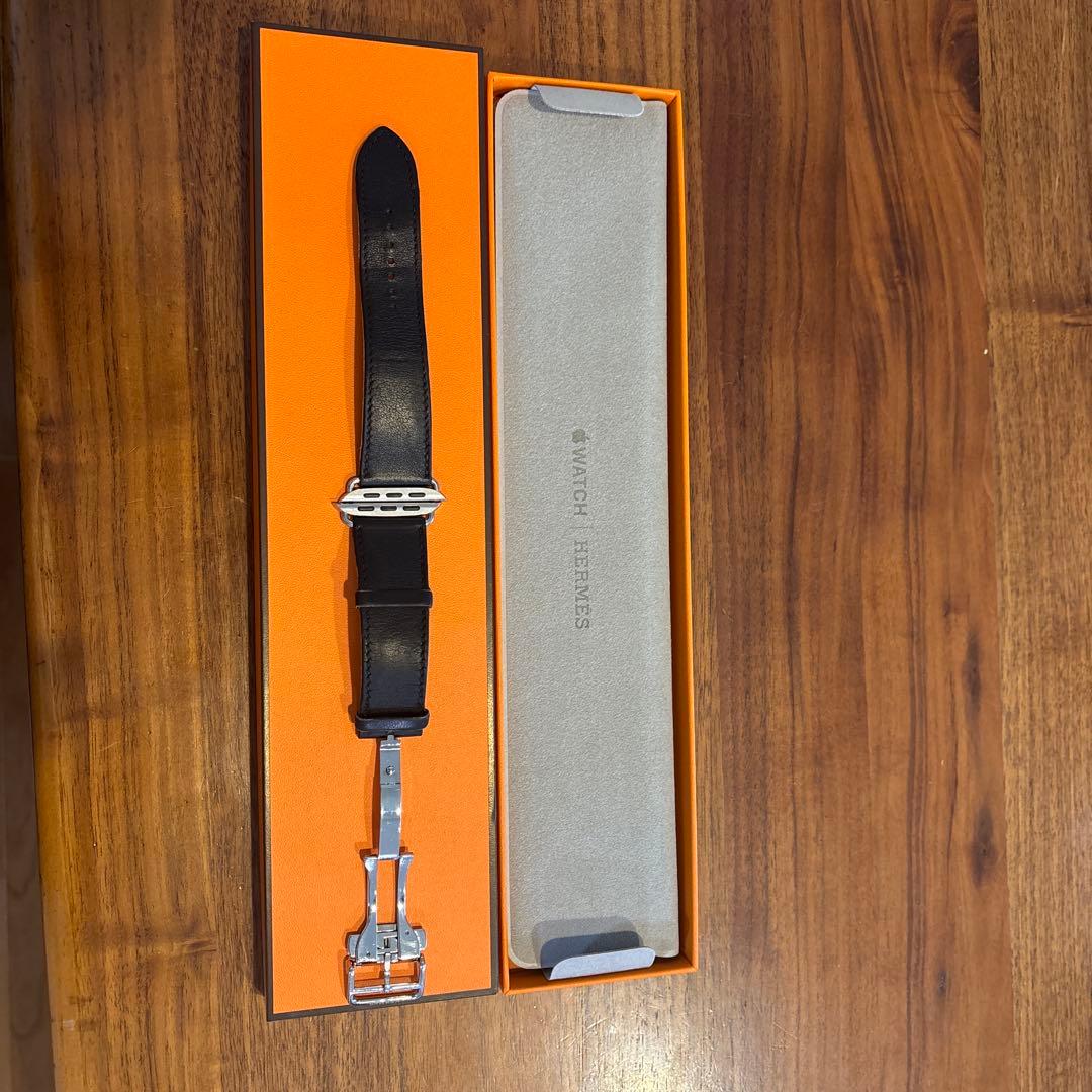 Apple Watch専用 エルメス Dバックル ブラックレザー