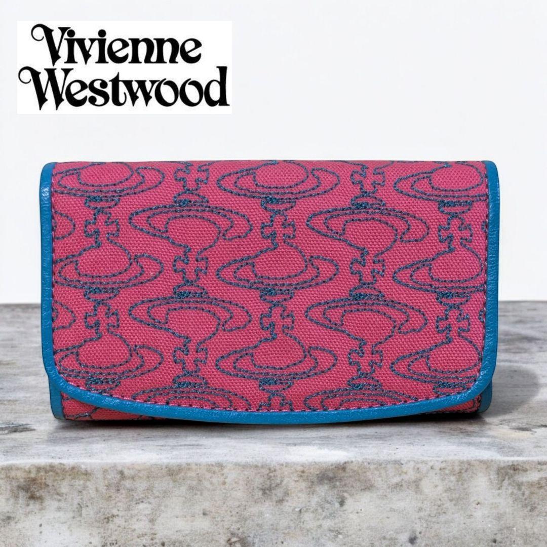 新品★ ヴィヴィアンウエストウッド オーブ ステッチ 4連キーケース ピンク