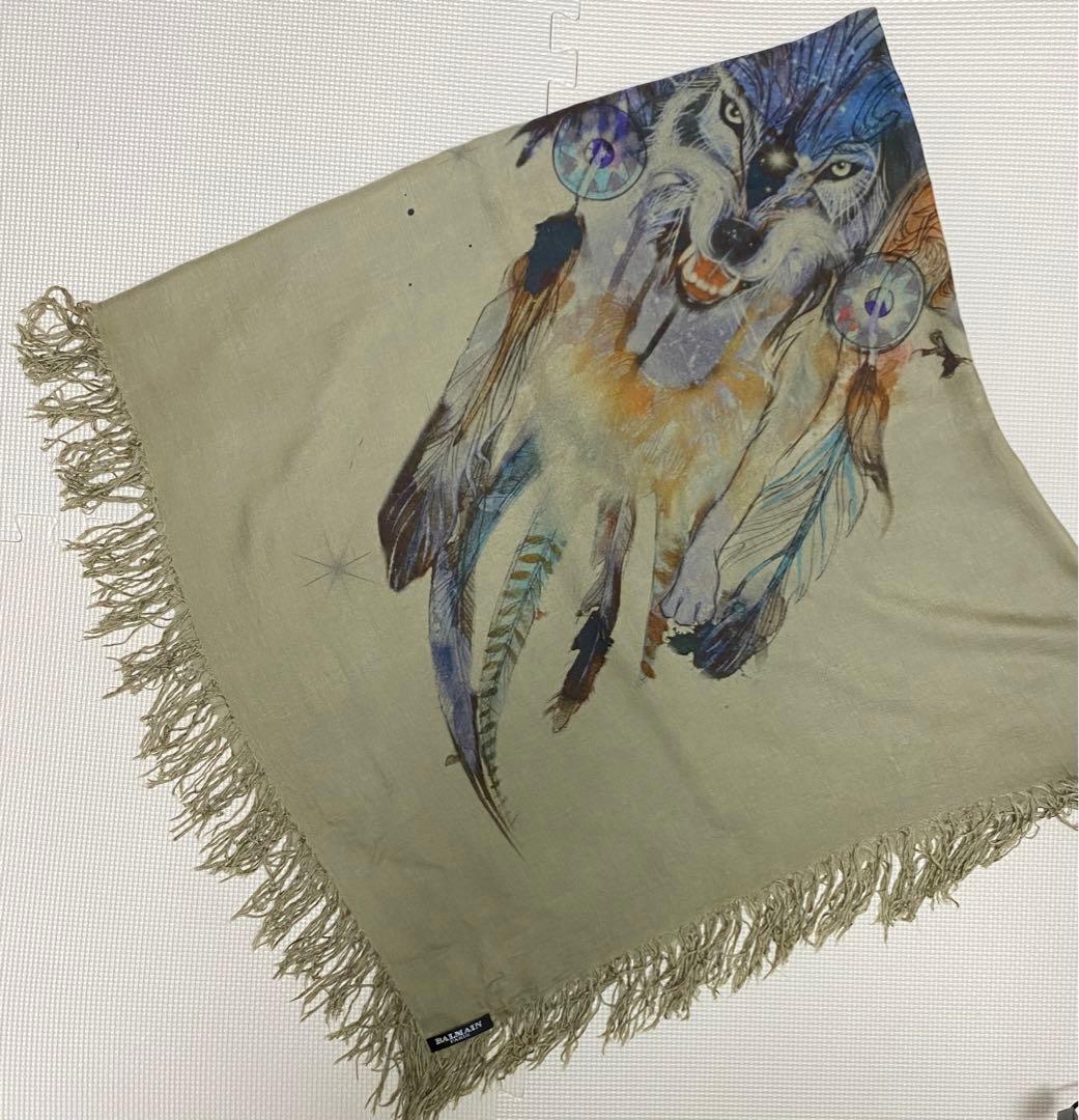 BALMAIN HOMME バルマン ウルフプリント ストール