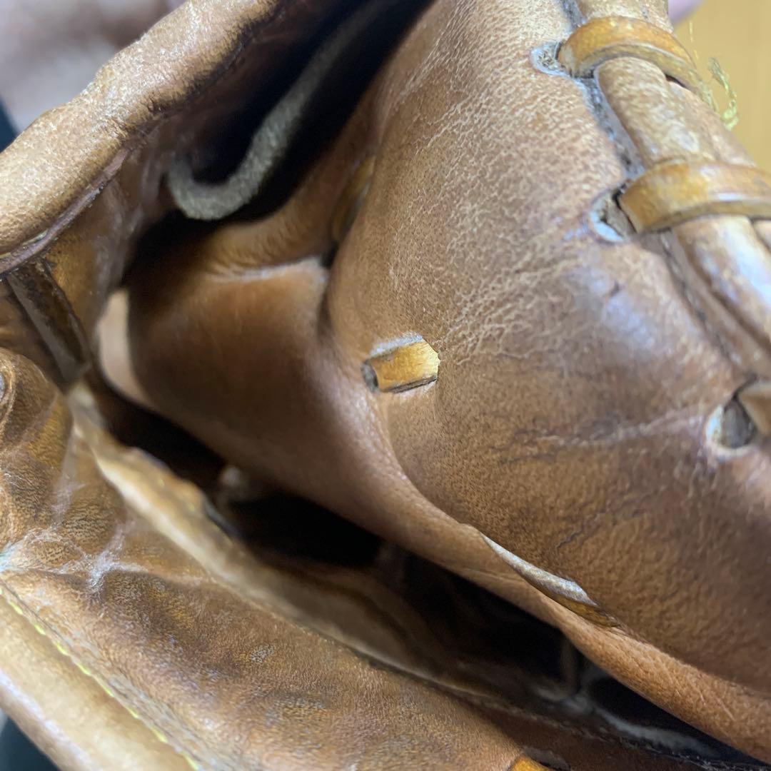 【詳細不明・現状渡し】ZETT 投手用グローブ 旧ロゴ 希少モデル 硬球付