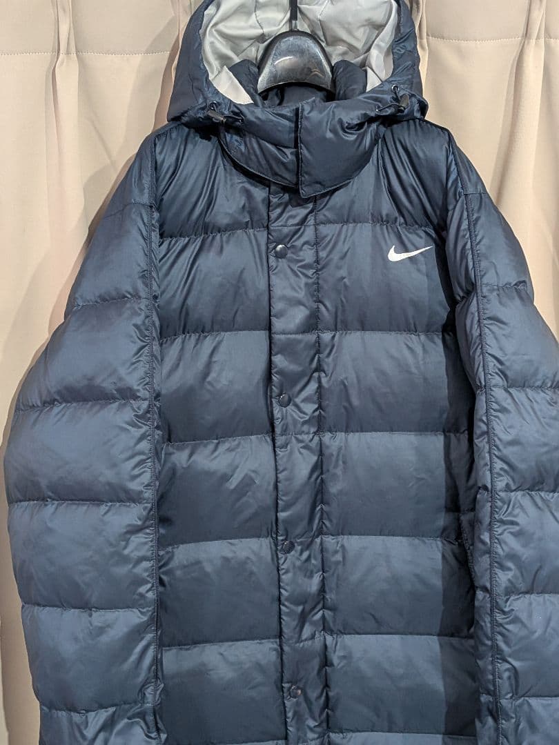 NIKE ナイキ ダウン ロング ベンチコート XL ネイビー ウォーマー