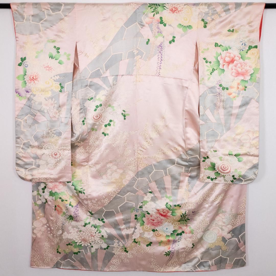 ルーピー R7SK1311 振袖+帯 2点セット 豪華な花々 六通柄