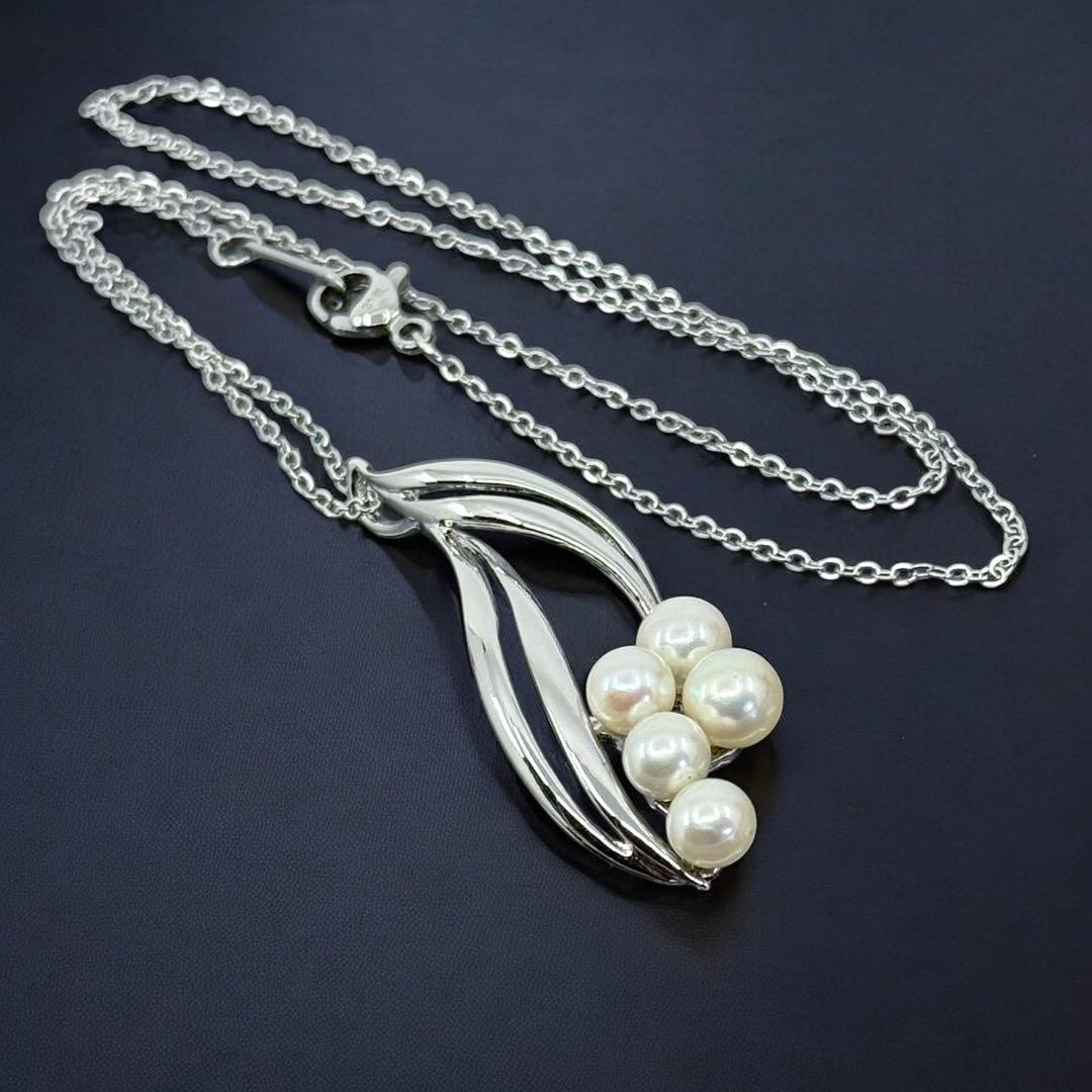 【極上】ミキモト　アコヤ　本真珠　パール　ペンダント　ネックレス　シルバー