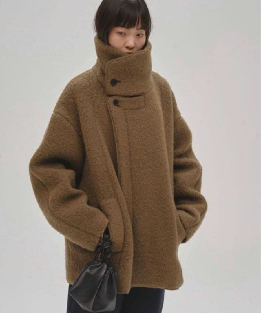 Todayful スタンドカラーブークレジャケット　ベージュ38