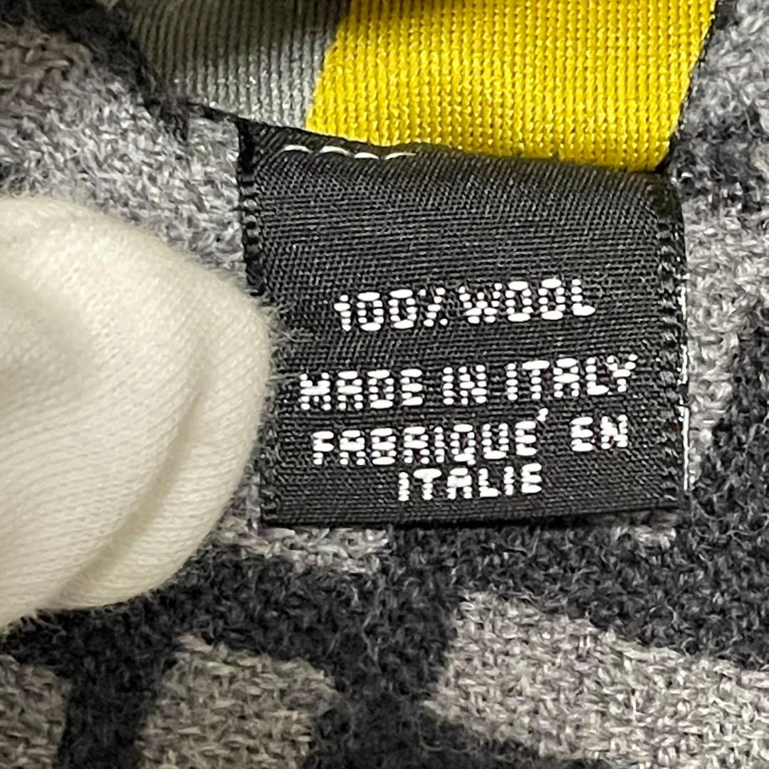 FENDIズッカ柄ウール100%マフラー　グレー