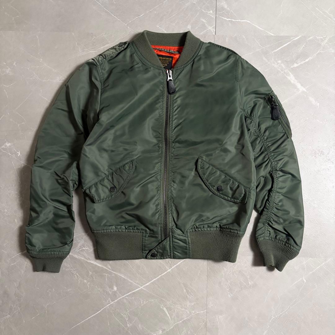 AVIREX L-2B フライトジャケット　アーチロゴ　Lサイズ　カーキ