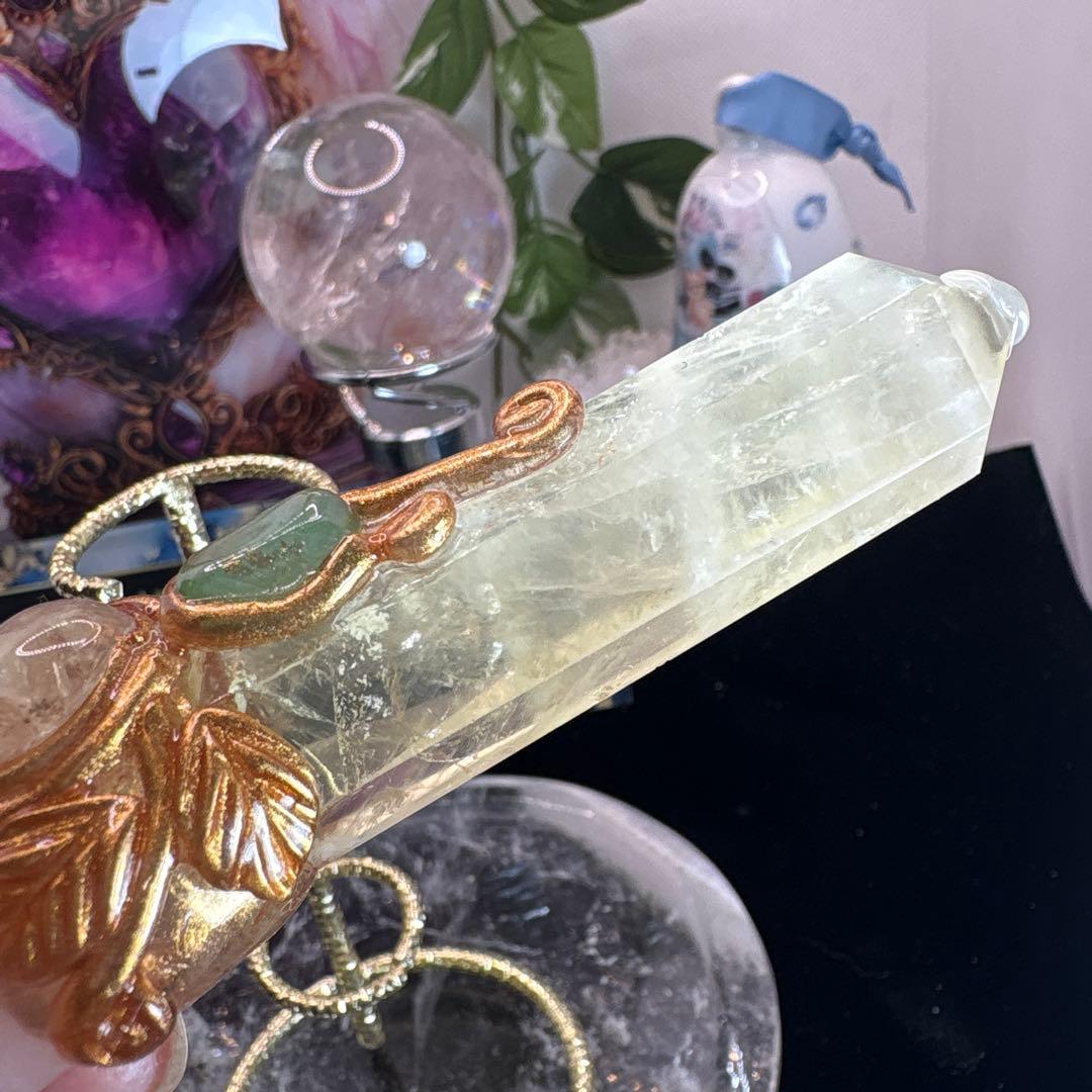 ローズクォーツ♡シトリン♡アベンチュリン♡魔法ワンド♡No.2415