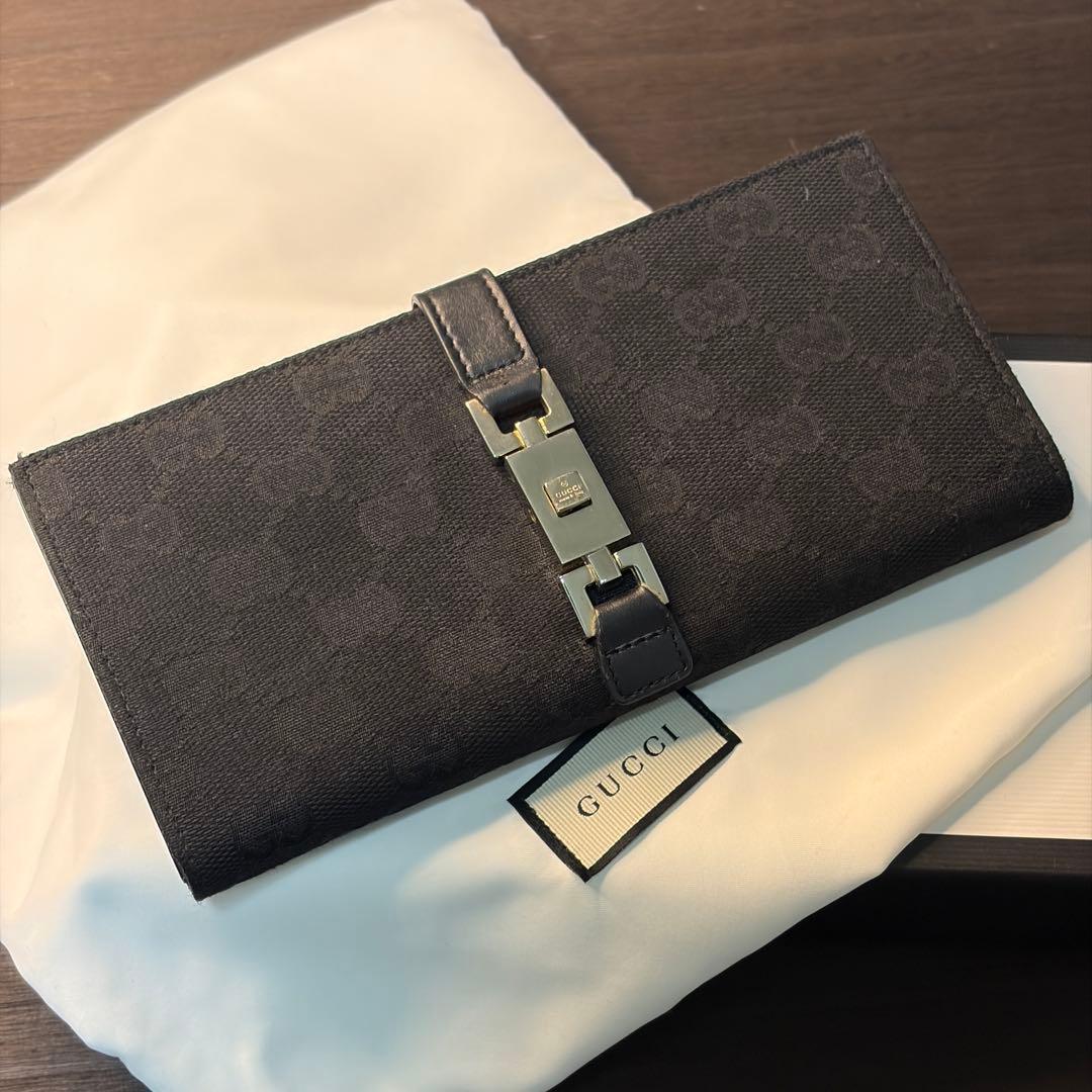 【箱・袋付き】GUCCI グッチ ジャッキー 長財布 シマ