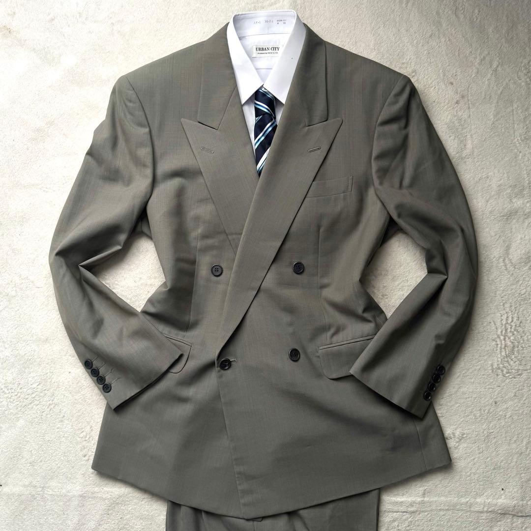 美品 希少カラー クリスチャンディオール スーツ ダブル L グリーン