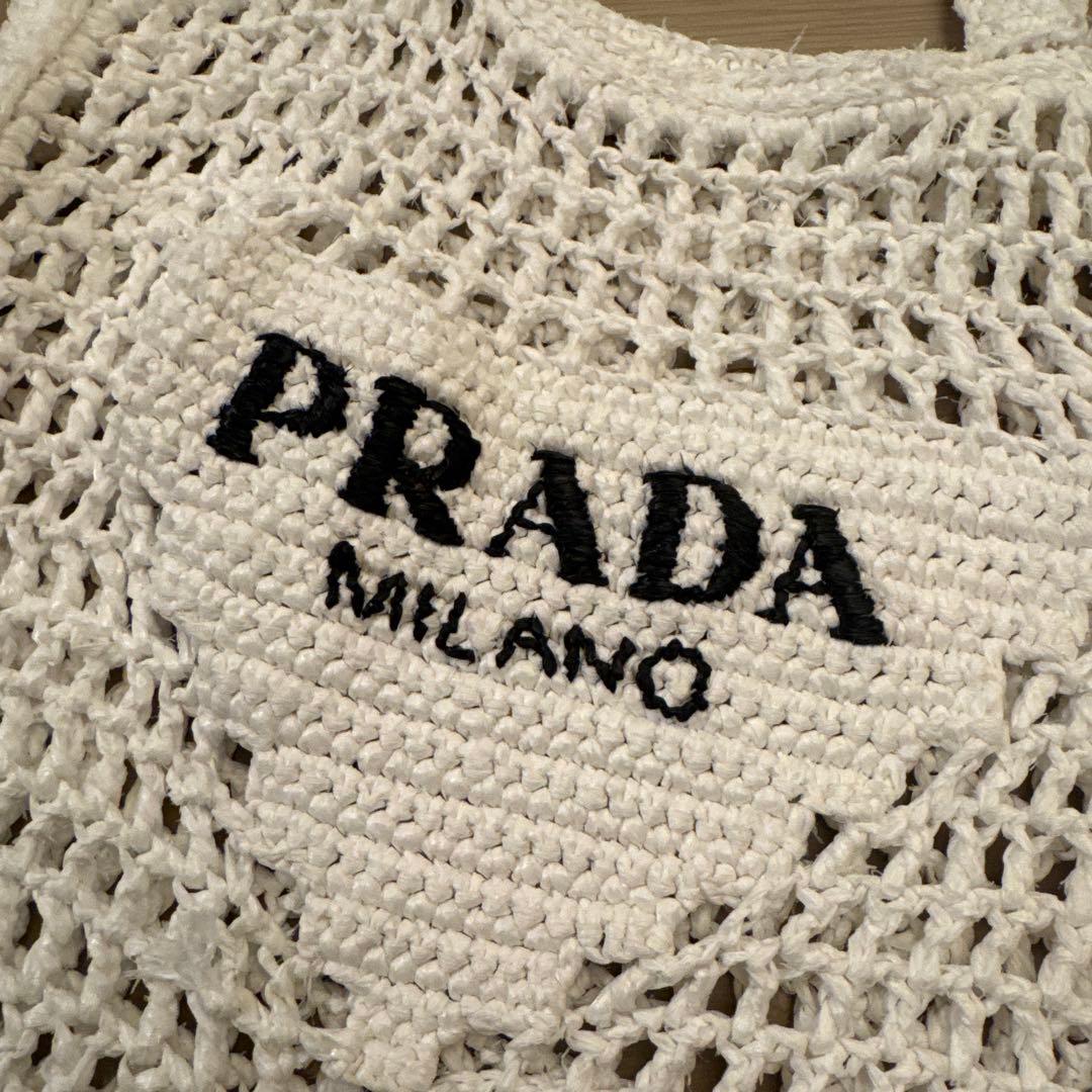 PRADA クロシェ　ラフィアトート