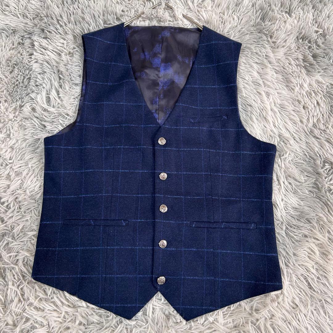 m6392【新品 WEEN CHARM】3ピース スーツ上下 濃紺 180cm