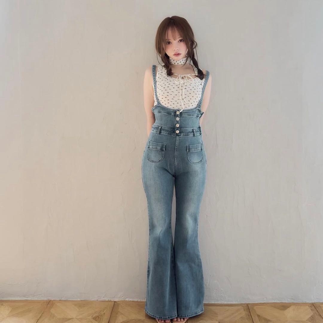 サロペット・オーバーオール・オールインワン andmary Heart hip denim allinone