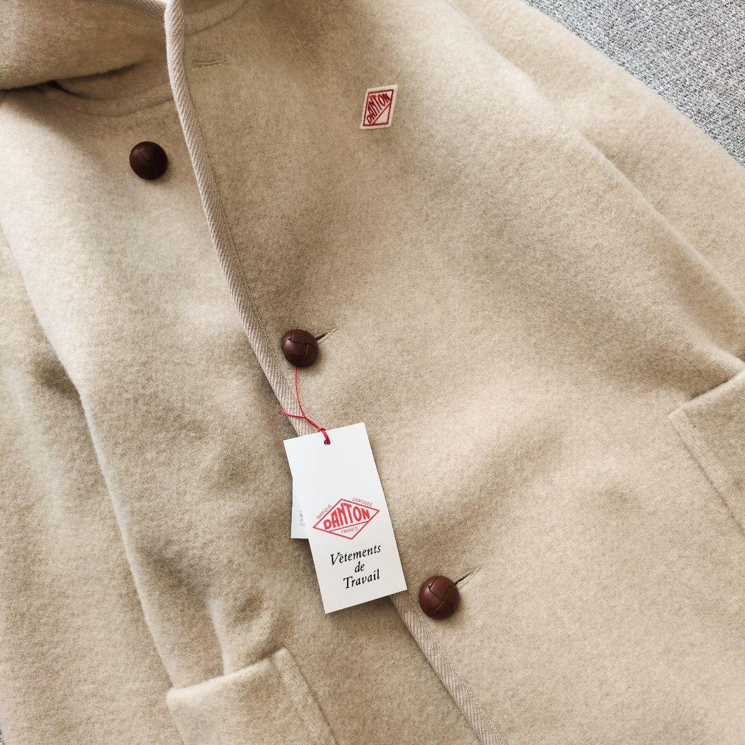 ダントン　新品タグ付き　ウール　フーデットコート　ゆったり　ベージュ　M～L相当