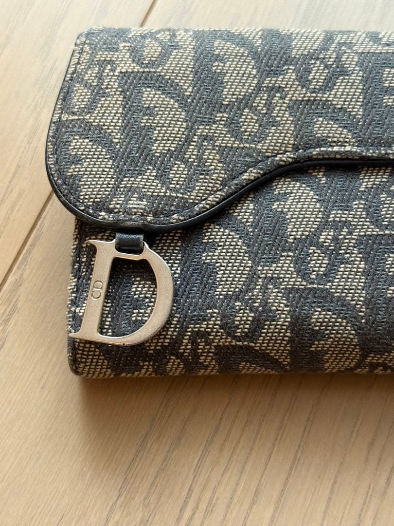 Dior 二つ折り財布 モノグラム柄 グレー系　正規