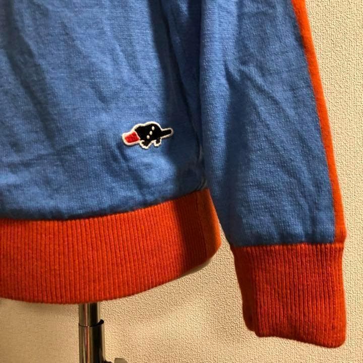 ラフアンドスウェル★ダブルジップ ウール混 ニット ジャケット★ライトブルー M