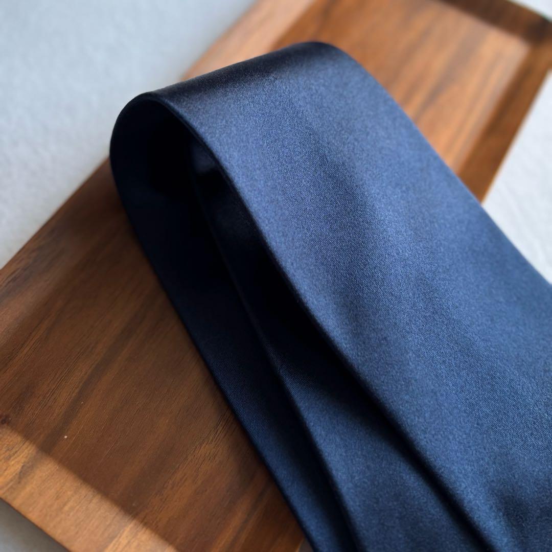 〔超美品〕パープルレーベル ラルフローレン ネクタイ ネイビー ソリッドタイ