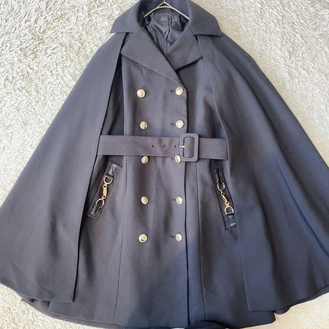 Riu リウ　2way ケープトレンチコート　Rちゃん　24SS ワンピース　黒