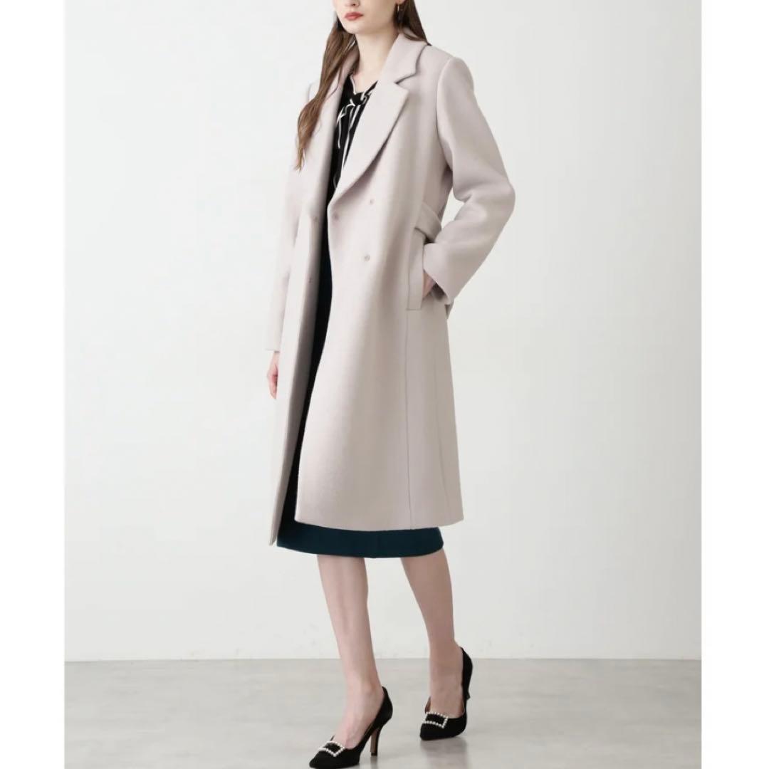 ピンキーアンドダイアン✴︎Wクロスショートビーバーベルテッドコート