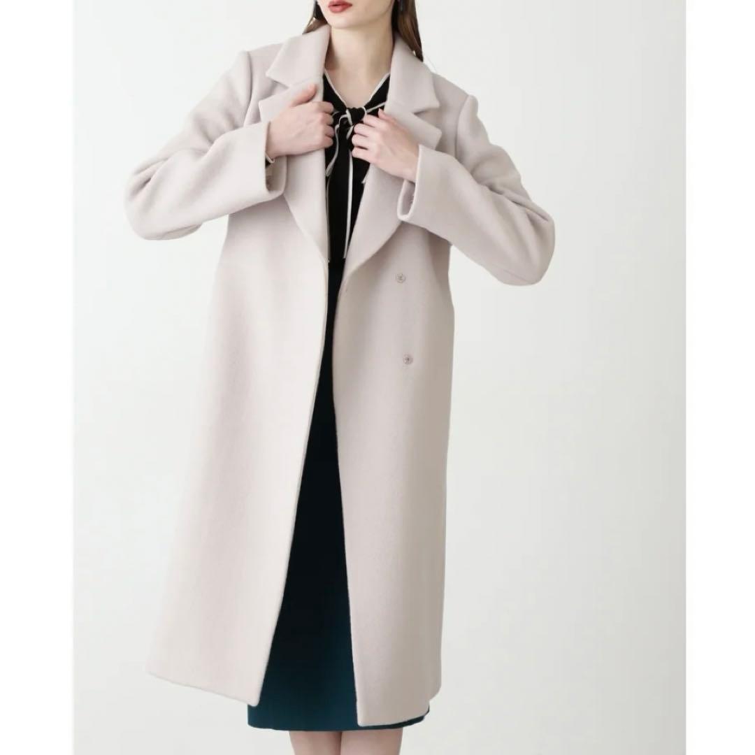 ピンキーアンドダイアン✴︎Wクロスショートビーバーベルテッドコート