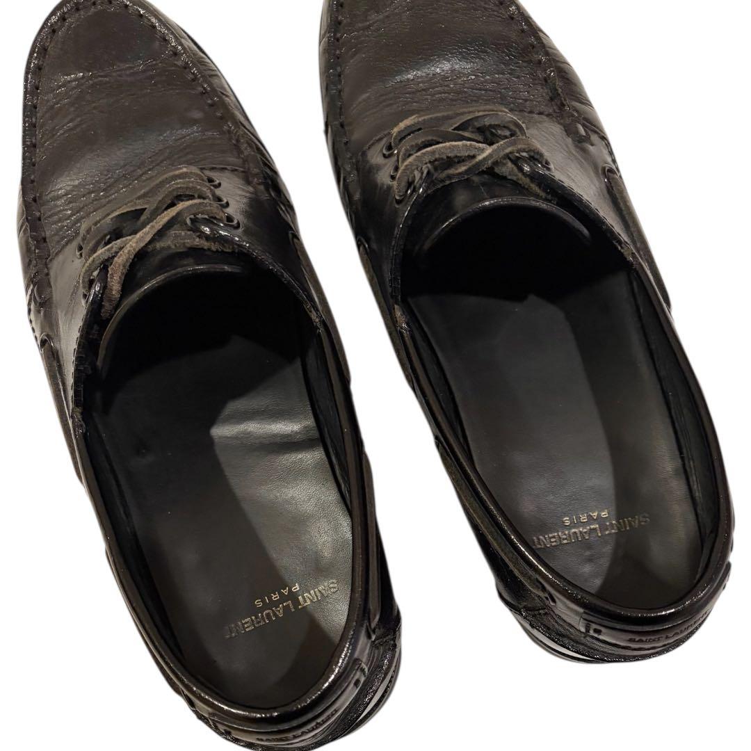 靴 saint laurent paris : leather loafers