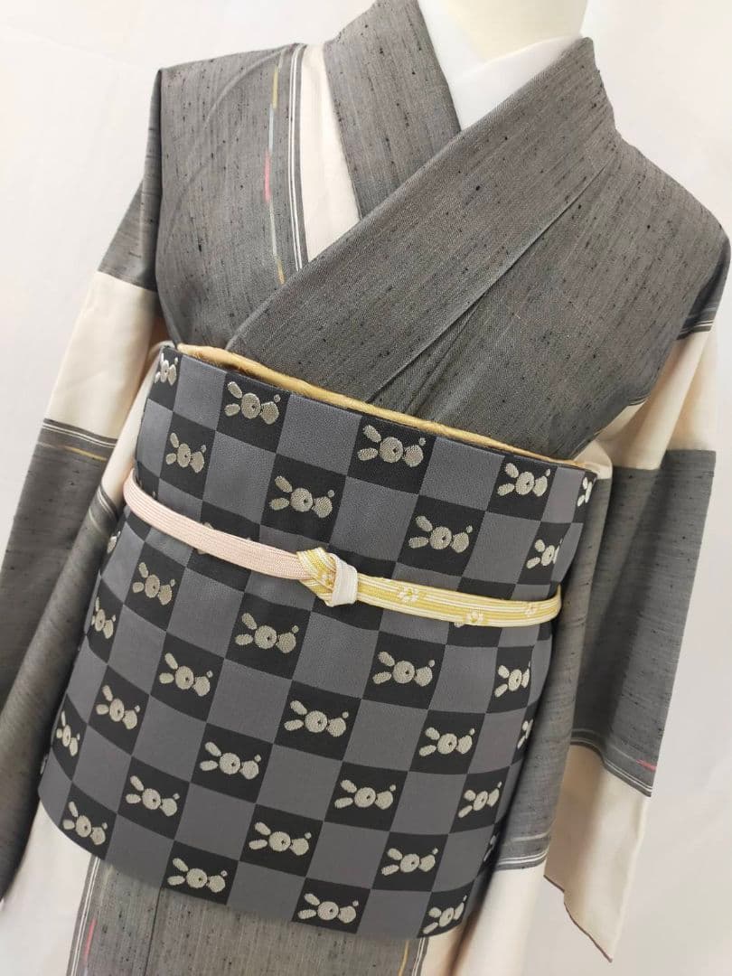 お見分け済　美品　正絹袷　十日町紬単品