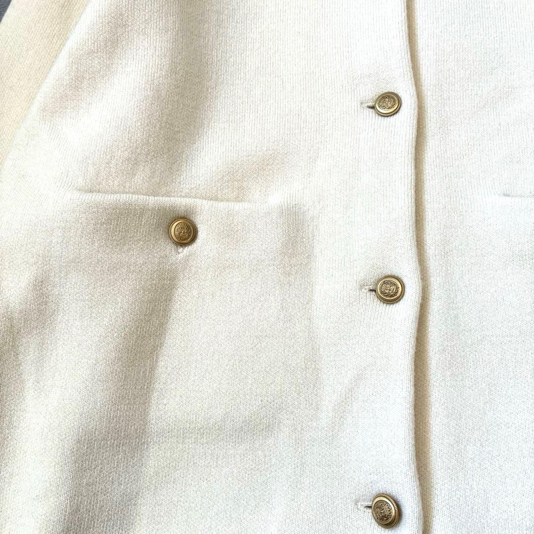 美品✨イエナ　IÉNA カーディガン　ニット　セーター　金ボタン　白　アイボリー