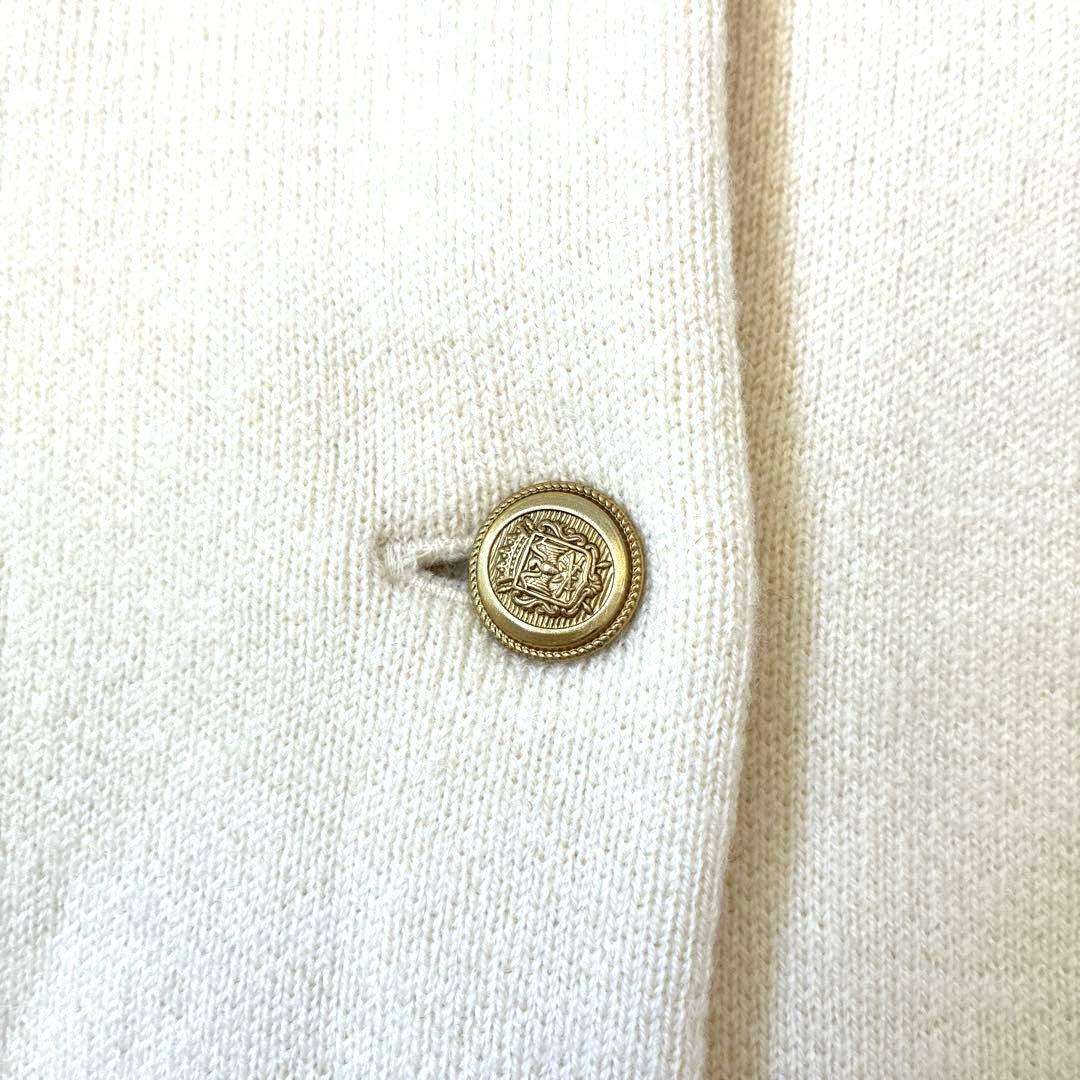 美品✨イエナ　IÉNA カーディガン　ニット　セーター　金ボタン　白　アイボリー