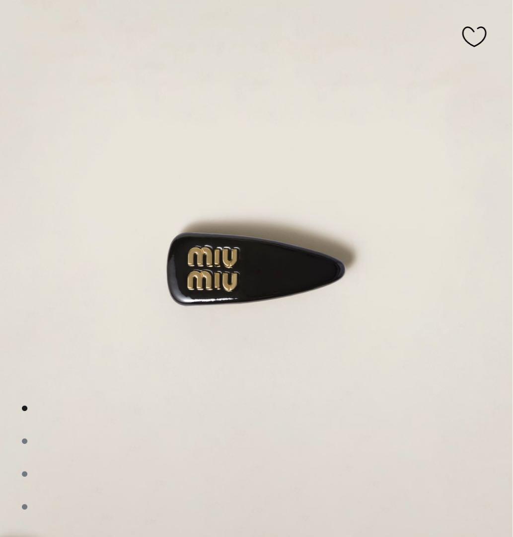 MIUMIU ミュウミュウ ヘアクリップ バレッタ パテント 黒 箱付き