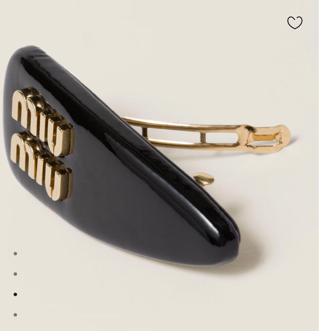 MIUMIU ミュウミュウ ヘアクリップ バレッタ パテント 黒 箱付き