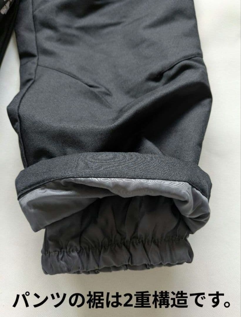 新品　スキーウェア　撥水　耐水　つなぎ　130cm　子供　男の子　迷彩　黒　冬