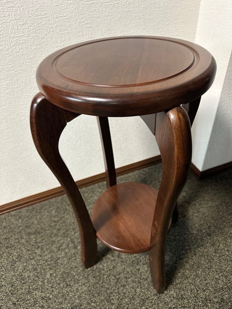 フラワースタンド 花台 二段ラック サイドテーブル 木製 飾り台 台 天然木