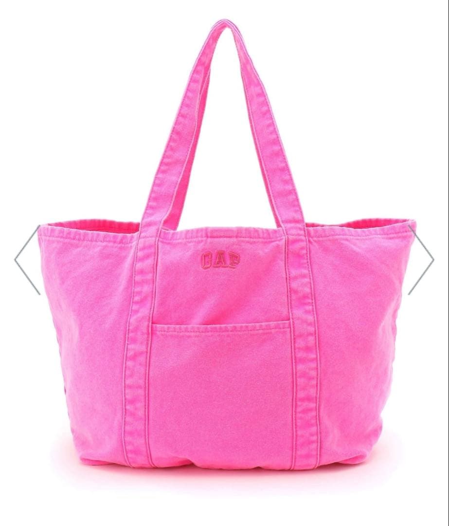 新品 GAP トートバッグ ネオンピンクグロウ ロゴトート