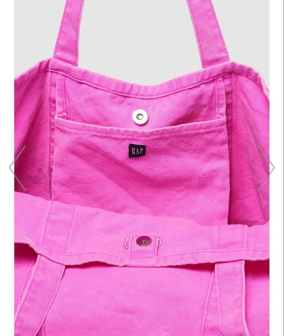 新品 GAP トートバッグ ネオンピンクグロウ ロゴトート