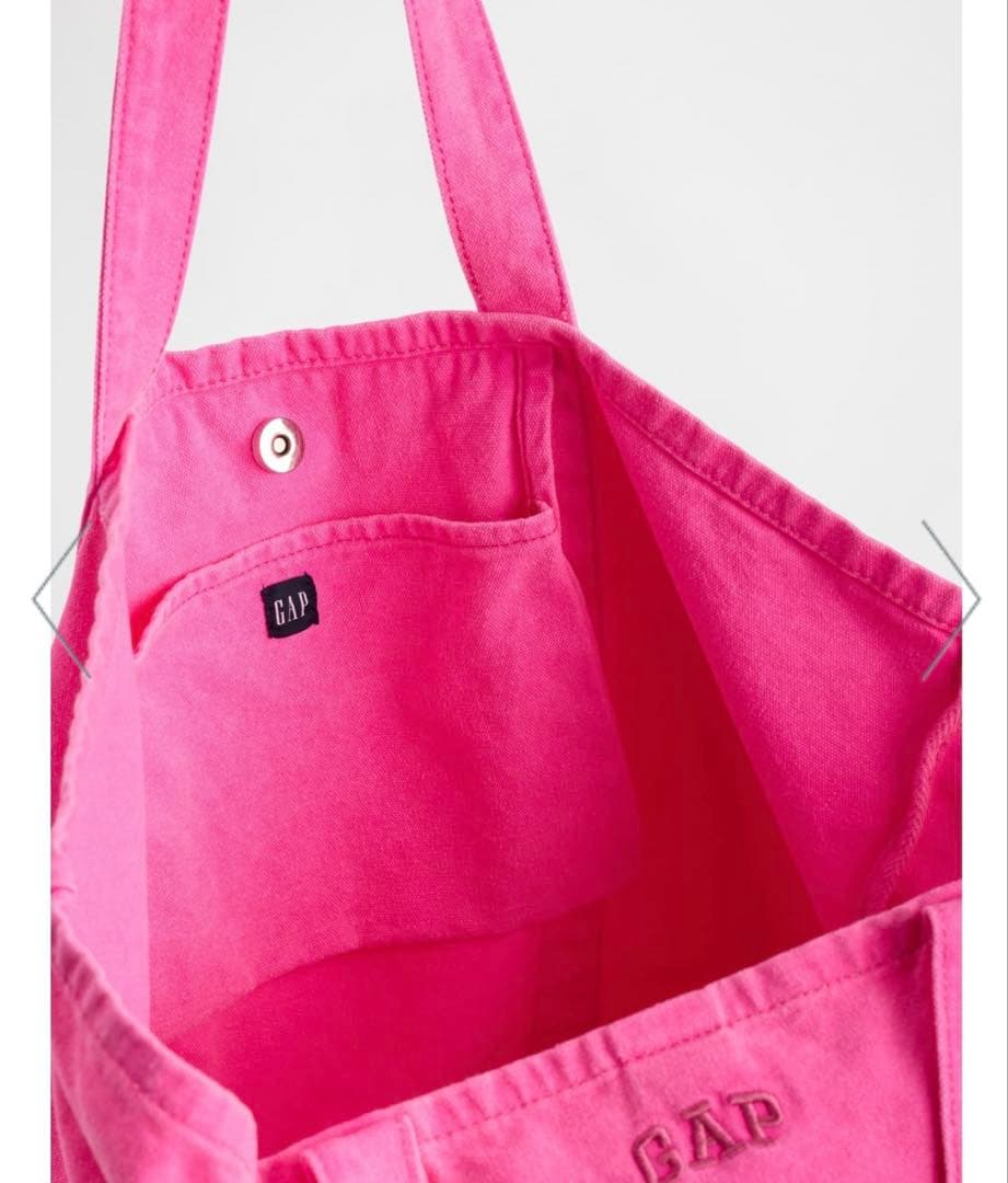 新品 GAP トートバッグ ネオンピンクグロウ ロゴトート