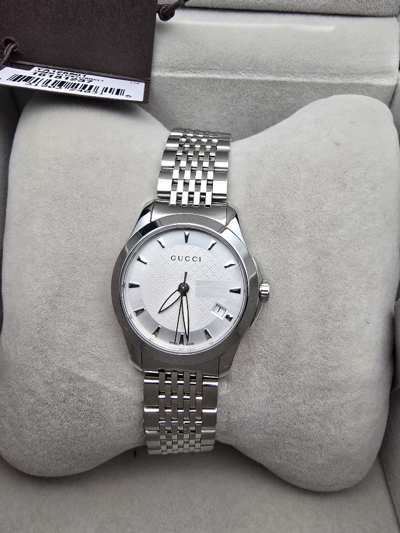 研磨済 電池交換済 126.5 GUCCI グッチ 9連ブレス シルバー 箱有