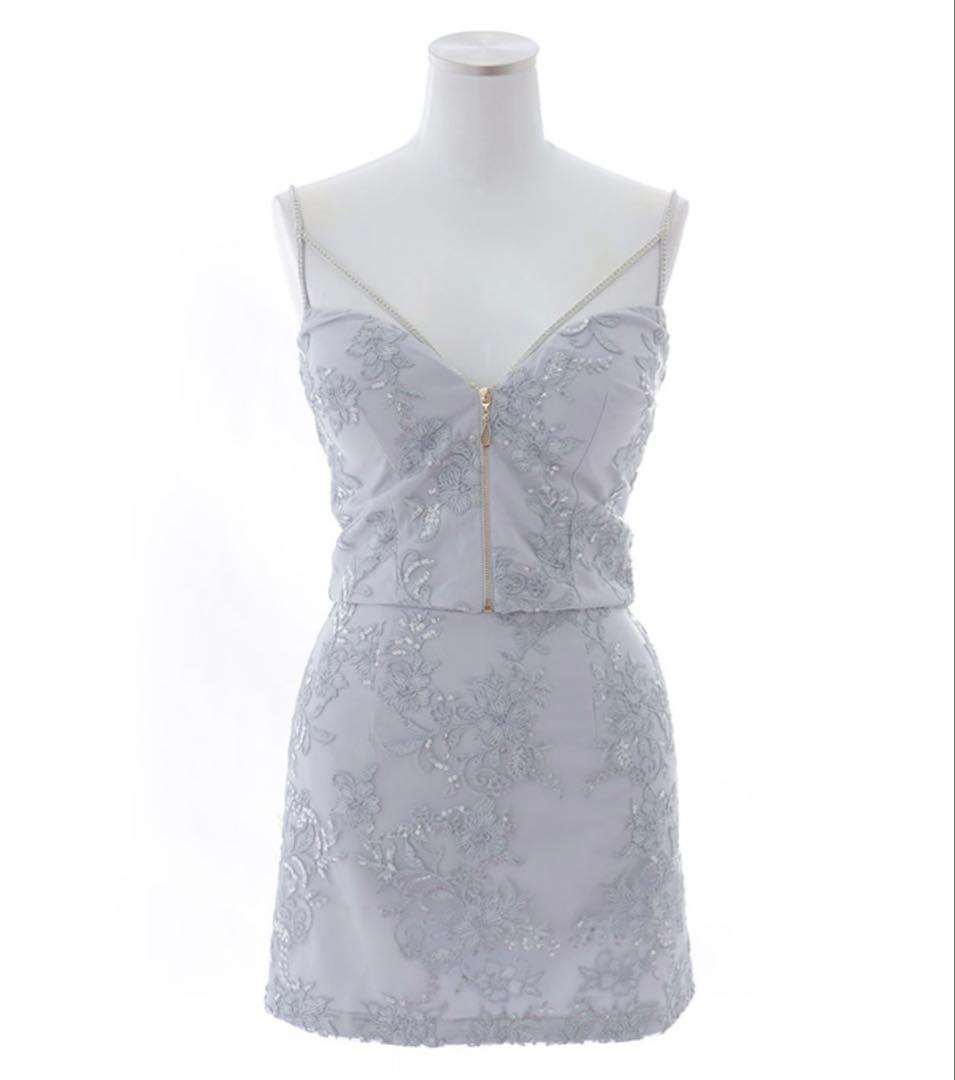 刺繍レースキャミセットアップドレス/キャバドレス