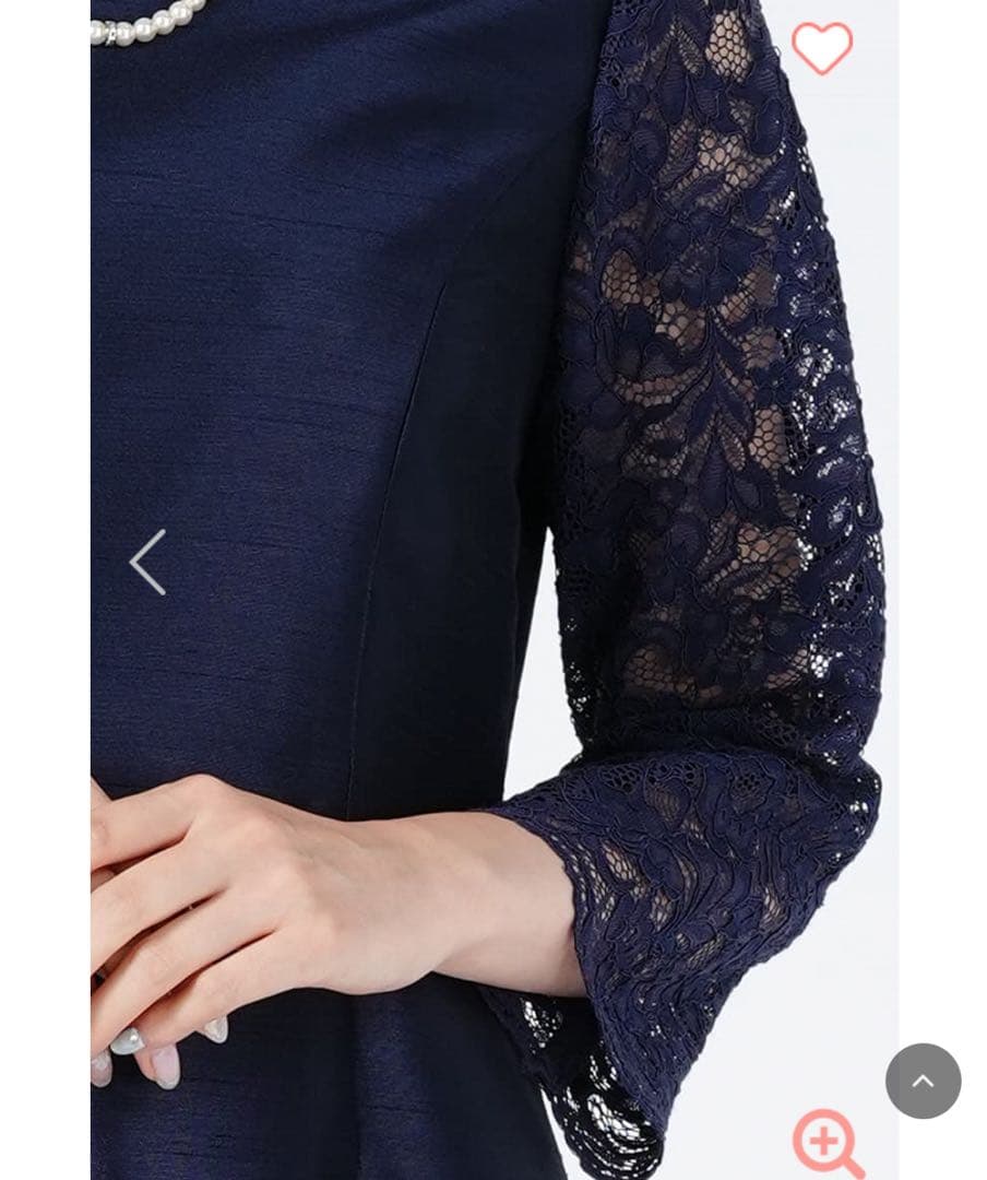 東京ソワール　光沢ネイビーロングドレス