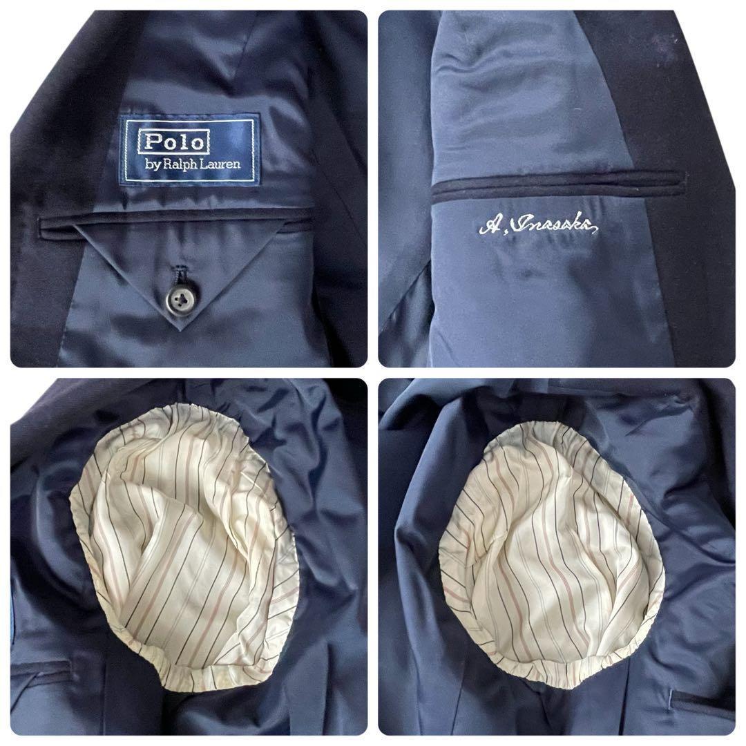 《超美品》ラルフローレン 紺ブレ 金ボタン 三角タグ チェンジポケット T175