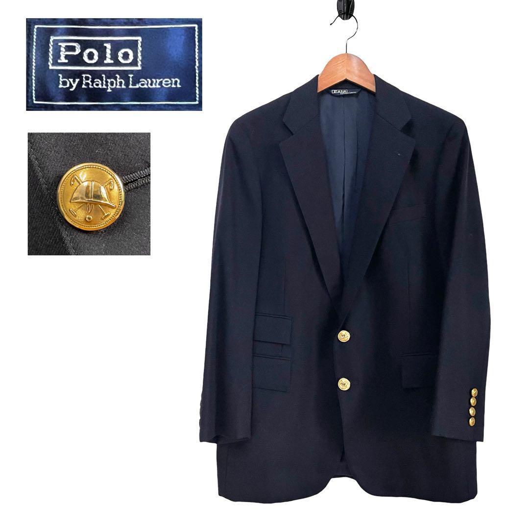 《超美品》ラルフローレン 紺ブレ 金ボタン 三角タグ チェンジポケット T175