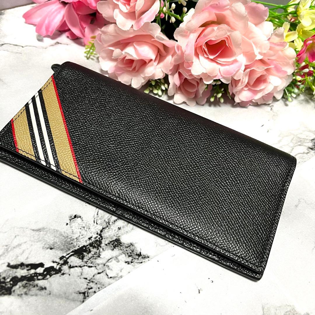 【極美品】バーバリー 長財布 チェック柄 キャベンディッシュ ブラック レザー