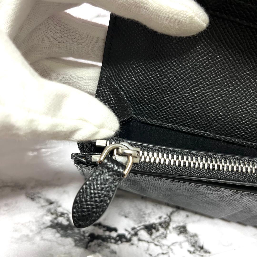 【極美品】バーバリー 長財布 チェック柄 キャベンディッシュ ブラック レザー