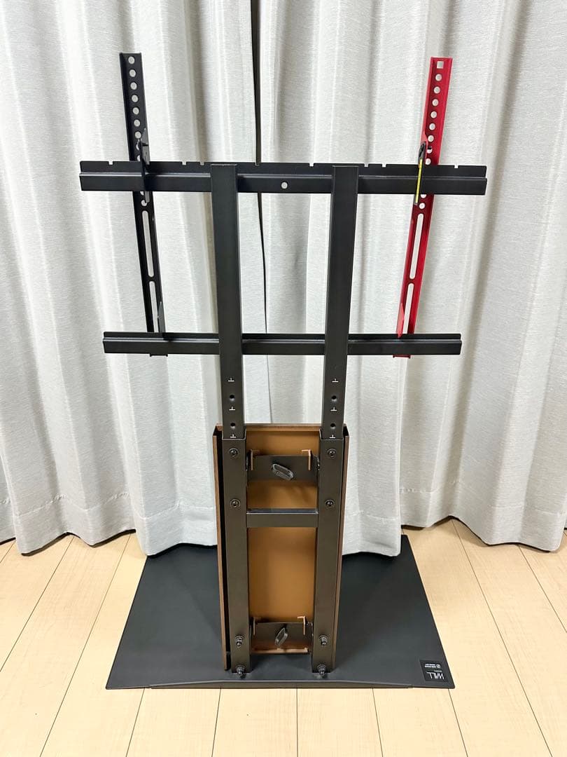 WALL 壁寄せテレビスタンド V3 ロータイプ ブラック ウッド ③