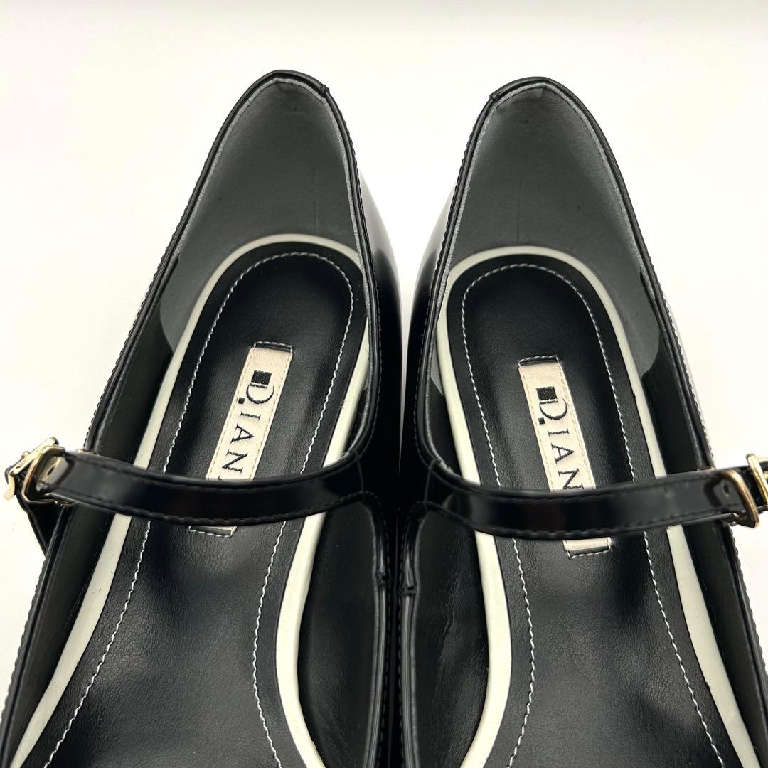 未使用級✨ DIANA 【24㎝】 フラットパンプス エナメル ポインテッドトゥ