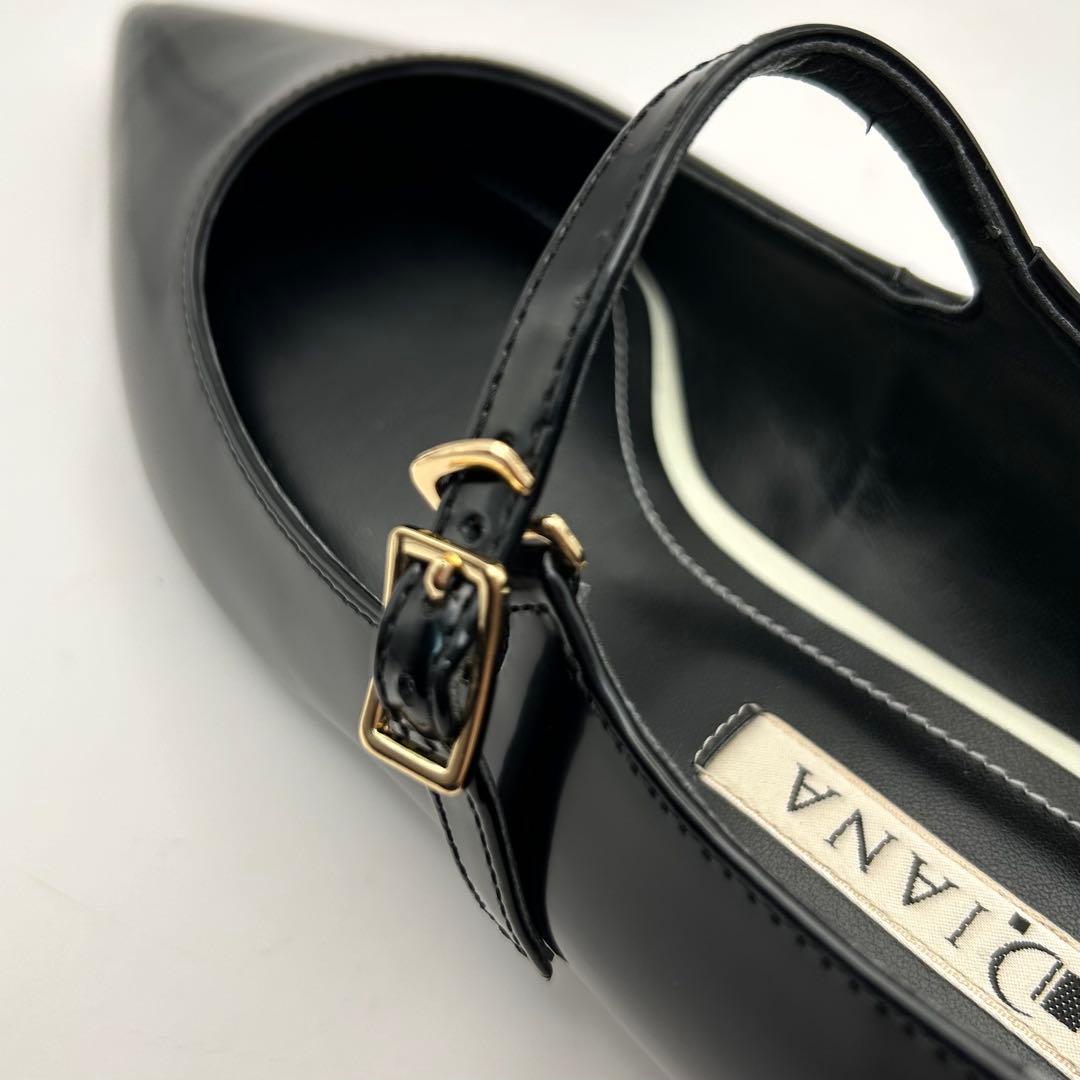 未使用級✨ DIANA 【24㎝】 フラットパンプス エナメル ポインテッドトゥ