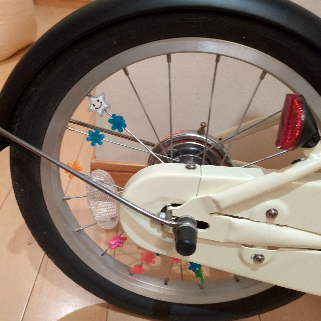無印良品 16型　子供自転車 押し棒　補助輪　ヘルメット付