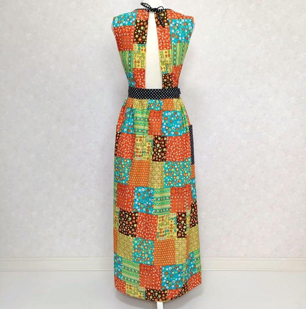 ヴィンテージ 70s パッチワーク柄 エプロンワンピース 日本製 ビンテージ