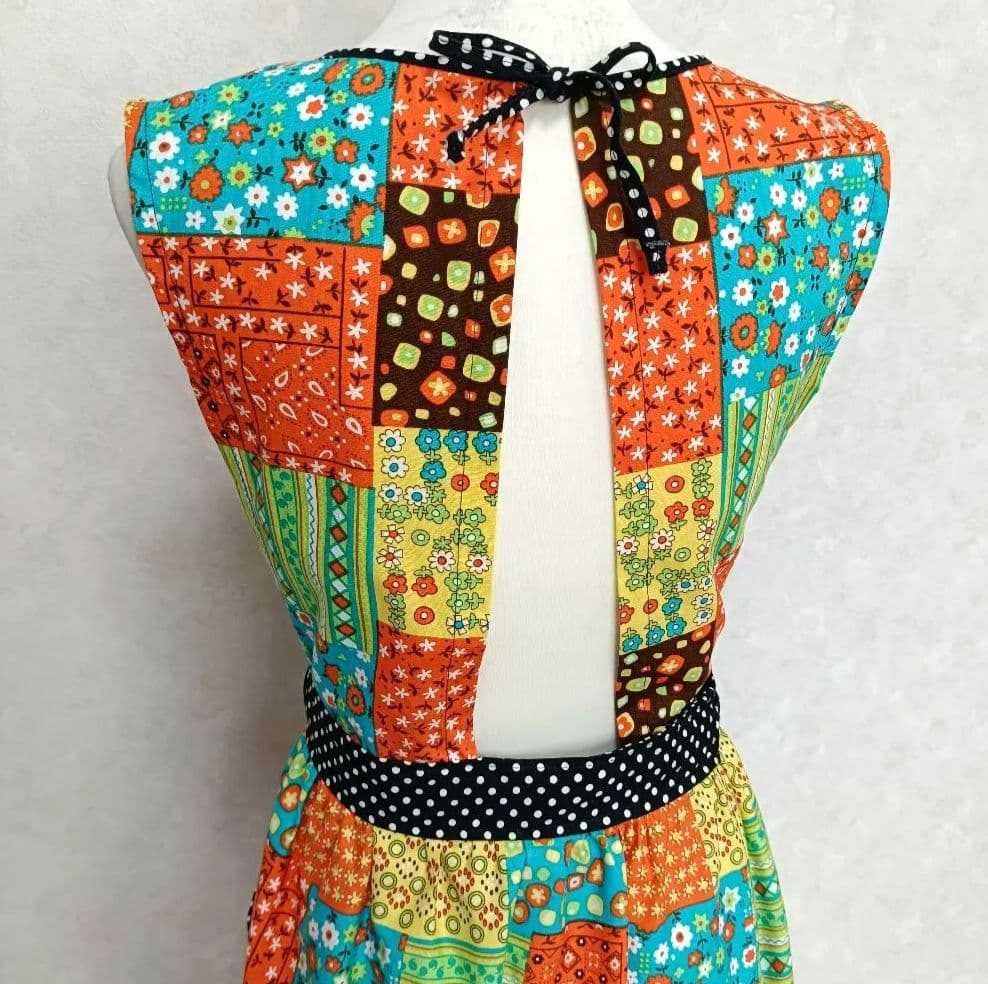 ヴィンテージ 70s パッチワーク柄 エプロンワンピース 日本製 ビンテージ