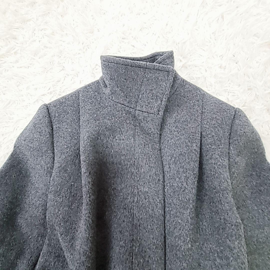 極美品 ポール・スミスブラック スタンドカラーコート XL ベルト 裏地派手